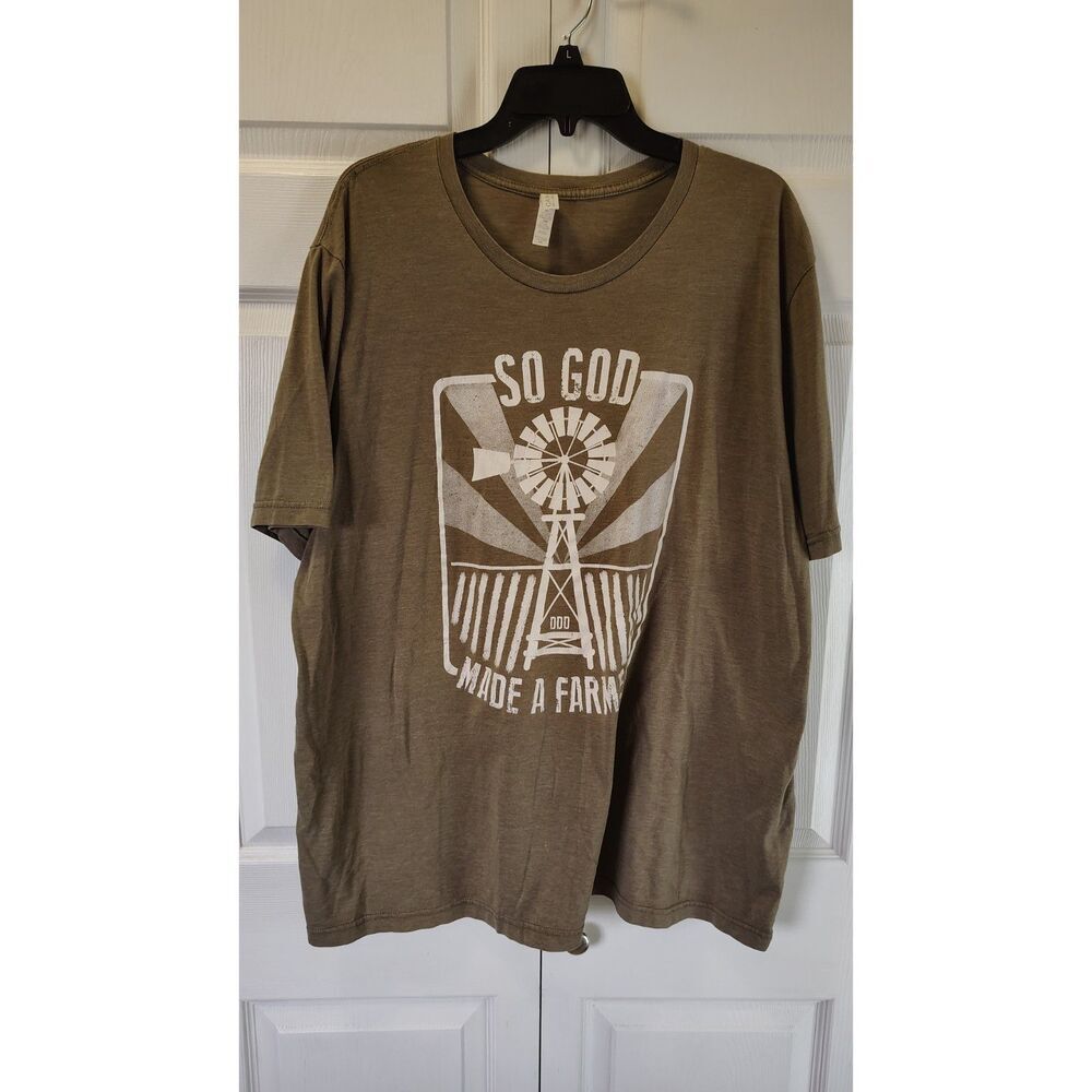 Bella + Canvas Brown So God Made a Farmer Graphic T-Shirt 3XL